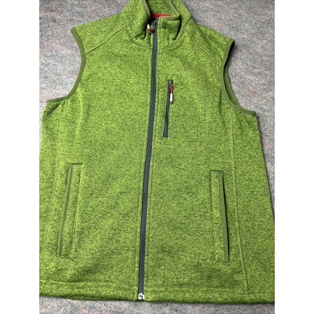 Orvis Men’s Size M Full Zip Fleece Vest Green Pockets Hiking Outdoor Fishing